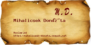 Mihalicsek Donáta névjegykártya